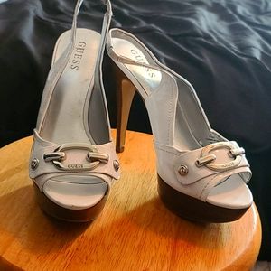White GUESS heels
